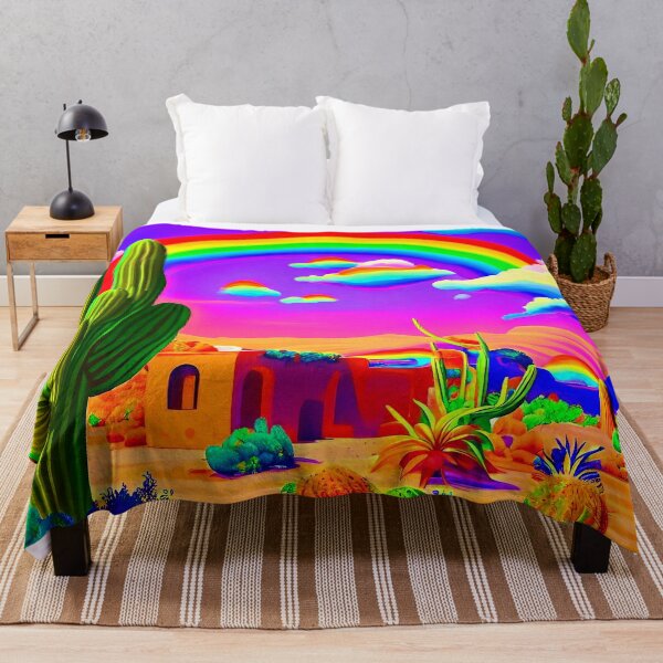 Item preview, Rainbows and Cacti Pop Art Landscape designed and sold by LaRoach Digital Arts.