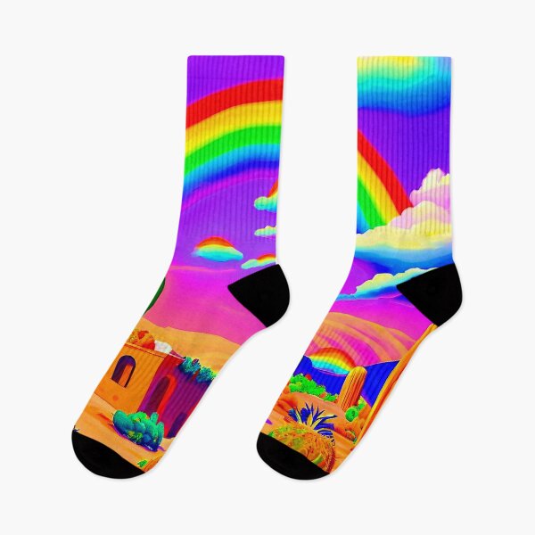 Item preview, Rainbows and Cacti Pop Art Landscape designed and sold by LaRoach Digital Arts.