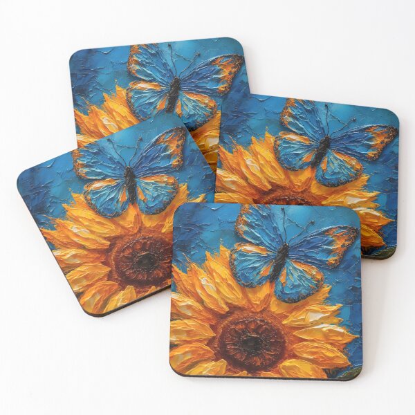 Item preview, Elegant Oil Painting of Butterfly on a Sunflower designed and sold by StickeryPickery.