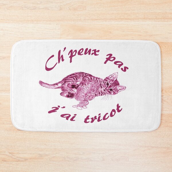 Item preview, Chaton à la pelota - pink color version, text in French designed and sold by SylvieG18.