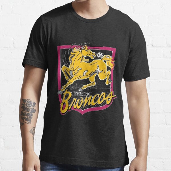 Brisbane Broncos NRL Mens Cotton Retro Tee, RETROTBB