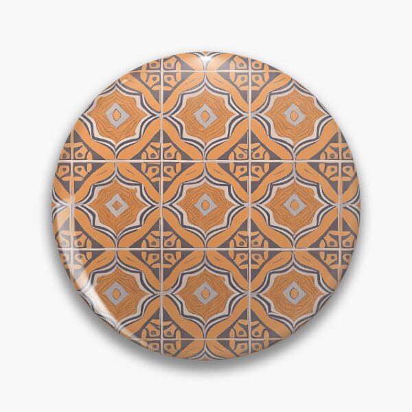 Item preview, Retro Tile Pattern Orange and Silver with White designed and sold by RetroTile.
