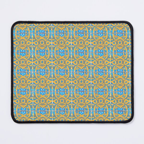 Item preview, Retro Tile Pattern Light Blue and Yellow shades designed and sold by RetroTile.