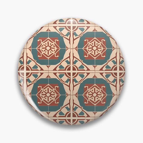 Artikelvorschau, Retro Tile Pattern Beige, Brick orange, brown and dark green entworfen und verkauft von RetroTile.