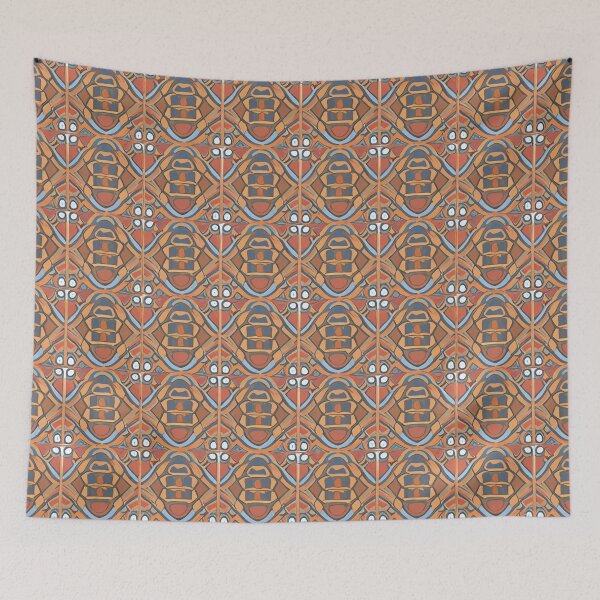 Item preview, Retro Tile Pattern Brick Orange with little blue and white details designed and sold by RetroTile.