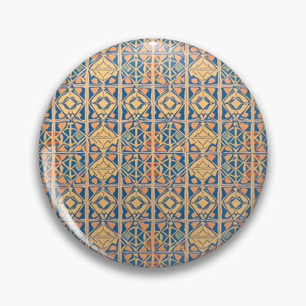 Item preview, Retro Tile Pattern Blue shades and Yellow with orange designed and sold by RetroTile.