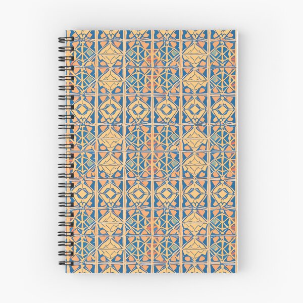 Item preview, Retro Tile Pattern Blue shades and Yellow with orange designed and sold by RetroTile.