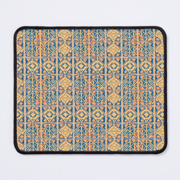 Item preview, Retro Tile Pattern Blue shades and Yellow with orange designed and sold by RetroTile.