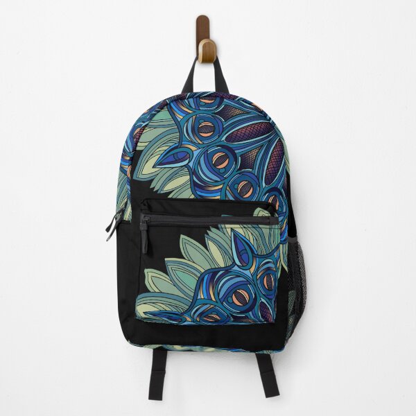 Item preview, Sometimes Owls like to hide Mandala design in blue, orange and green colors designed and sold by DaveDanchuk.