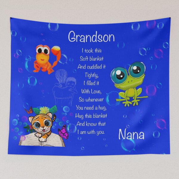 Item preview, Grandson cuddle blanket love Nana designed and sold by JuliaKHarwood.