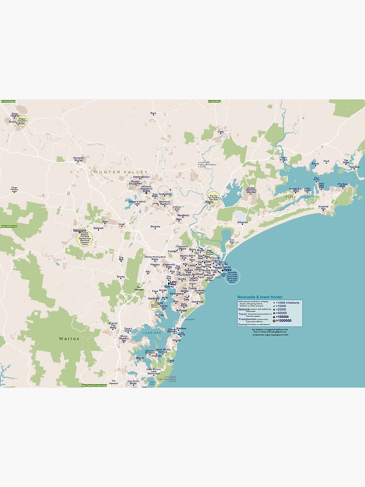 "Newcastle Slang Map" Poster for Sale by STOA Redbubble