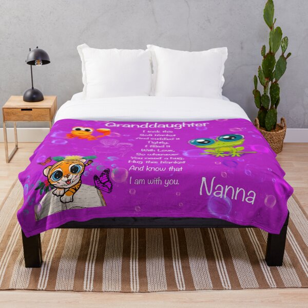 Item preview, To Granddaughter, love from Nanna, cuddle blanket designed and sold by JuliaKHarwood.