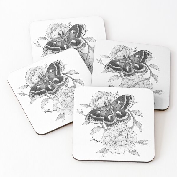 Item preview, Cecropia Moth and Peonies designed and sold by Lee Zeiman-Heider.