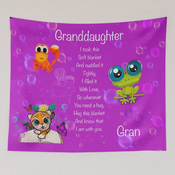 Item preview, To my grandaughter love Gran, cuddle blanket designed and sold by JuliaKHarwood.