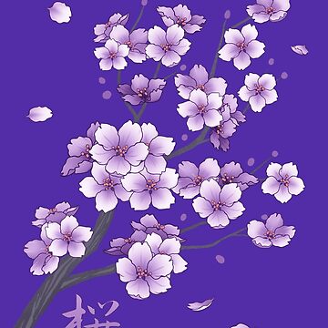 Sticker for Sale avec l'œuvre « Chute de fleurs de cerisier Sakura