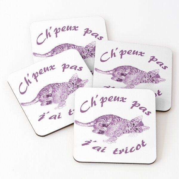 Item preview, Chaton à la pelota - purple colorized version, text in French designed and sold by SylvieG18.