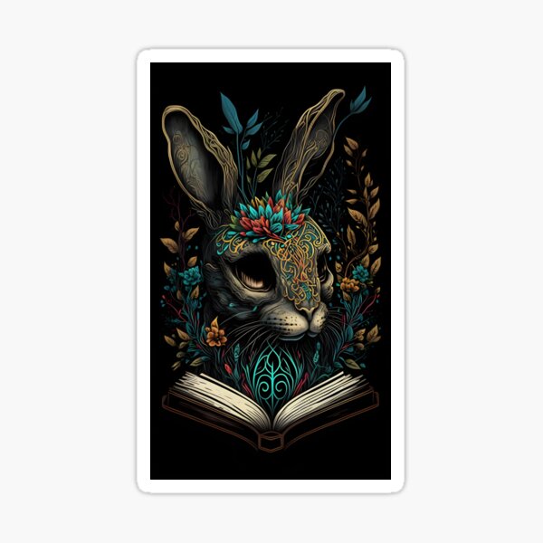 Item preview, Reader Bunny Bright Color Tatoo designed and sold by MontseAM.