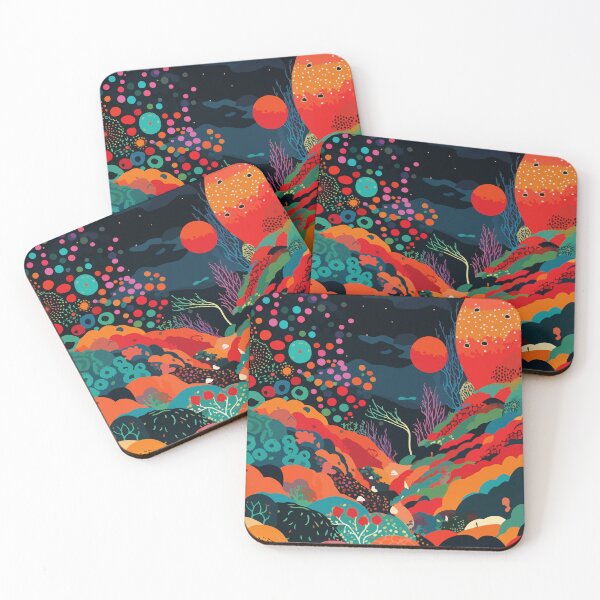 Item preview, High saturation color polka dot planet forest decorative painting 01 designed and sold by UnaWu533.