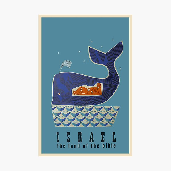 Item preview, Jonah and the Whale, Israel Vintage Travel Poster designed and sold by vintagevivian.
