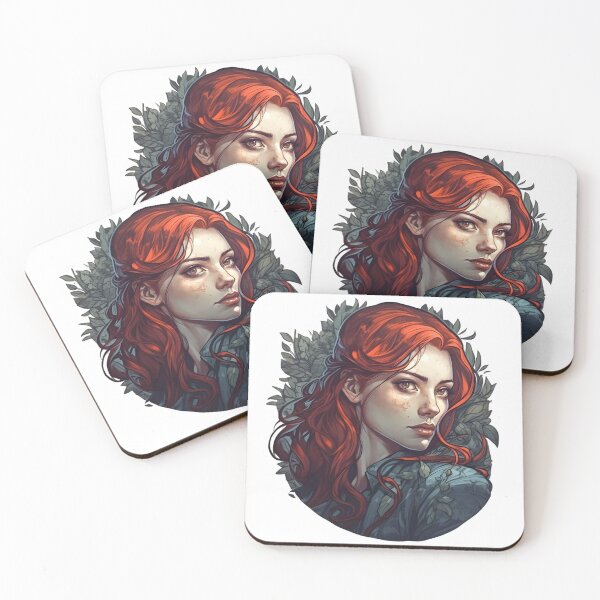 Item preview, Crimson-haired Mysterious Girl designed and sold by John-NW-Shop.