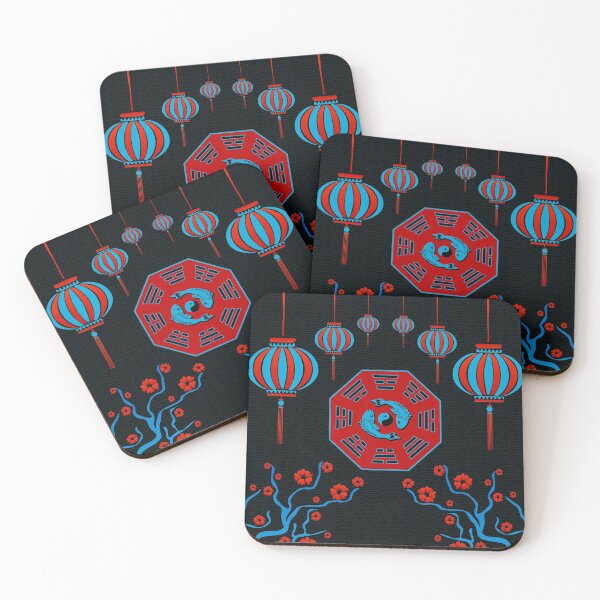 Item preview, Pair of Koi Fish in Bagua with Yin Yang symbol designed and sold by k9printart.