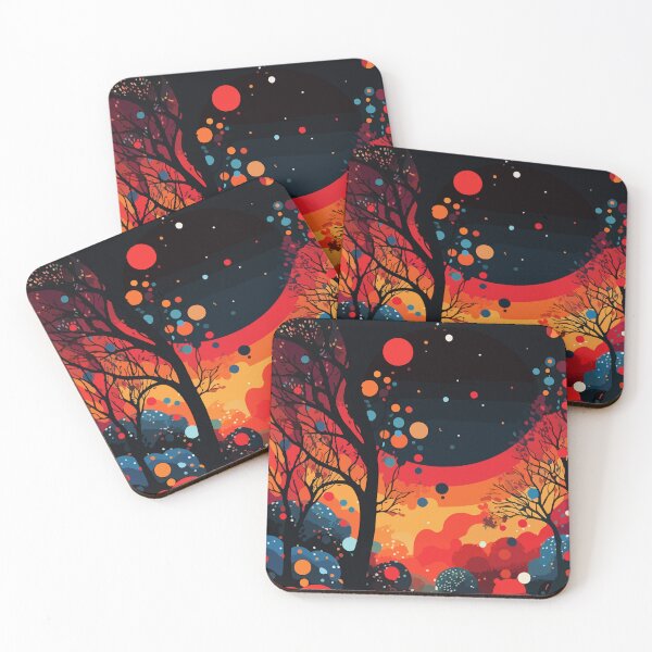 Item preview, High saturation color polka dot planet forest decorative painting 08 designed and sold by UnaWu533.