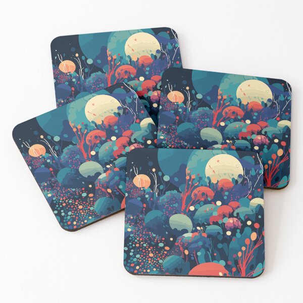 Item preview, High saturation color polka dot planet forest decorative painting 09 designed and sold by UnaWu533.