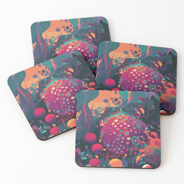 Item preview, High saturation color polka dot planet forest decorative painting designed and sold by UnaWu533.