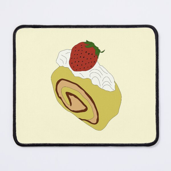 Item preview, Matcha Roll Cake with Cream and Strawberry on Top sweet dessert Green Tea designed and sold by Eathusiast.