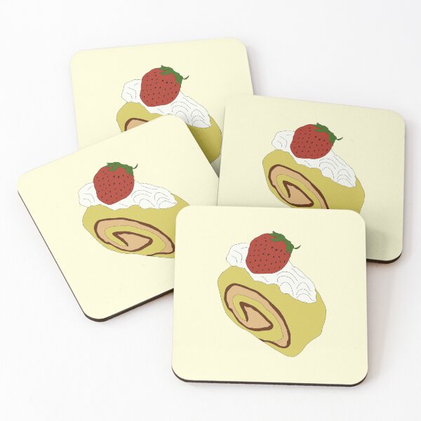 Item preview, Matcha Roll Cake with Cream and Strawberry on Top sweet dessert Green Tea designed and sold by Eathusiast.