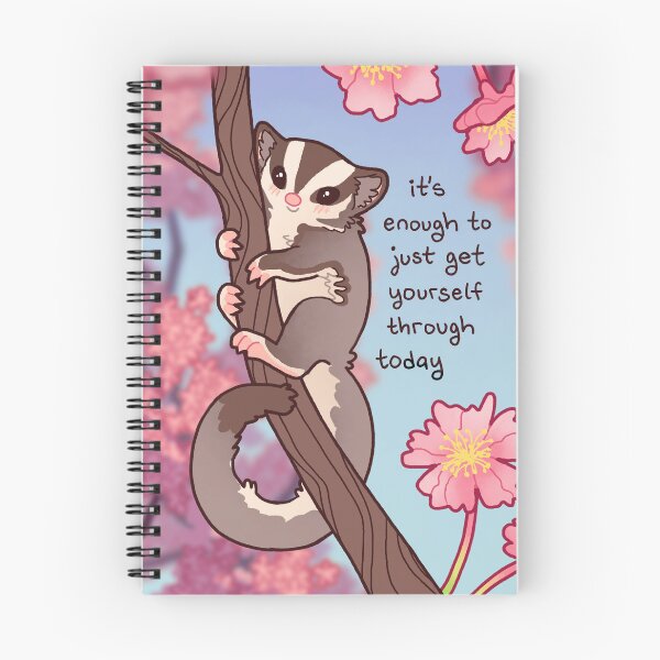 Item preview, "It's Enough to Just Get Yourself Through Today" Cherry Blossom Sugar Glider designed and sold by thelatestkate.