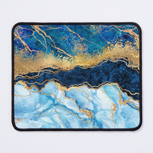 Item preview, Blue & Gold Watercolor Abstract Art designed and sold by EscapistDecor.