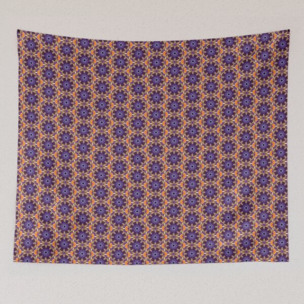 Item preview, Blooming Petal floral Pattern in Orange, Purple, Taupe and Blue designed and sold by MimsTees.