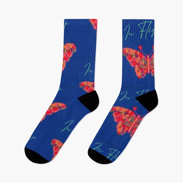 Item preview, Bright Flowered Butterfly on Neon Blue  designed and sold by IvaRenee.