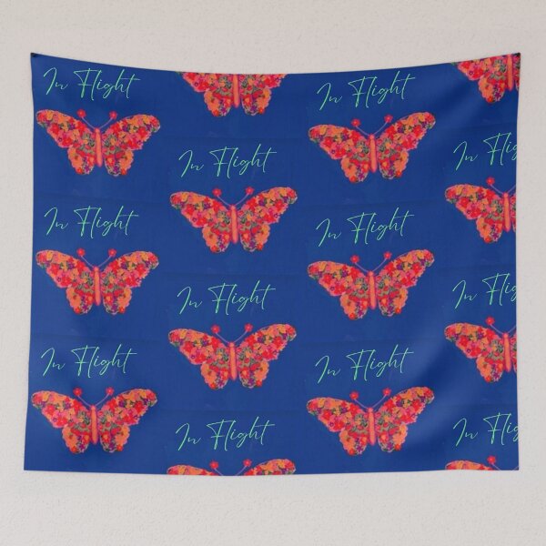 Item preview, Bright Flowered Butterfly on Neon Blue  designed and sold by IvaRenee.