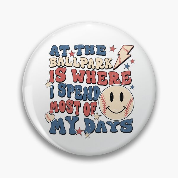 Item preview, Retro Baseball / Softball, At The Ballpark is Where I Spend Most of My Days designed and sold by Luckydog23.