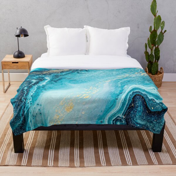 Item preview, Blue & Gold Ocean Tides Abstract Art designed and sold by EscapistDecor.