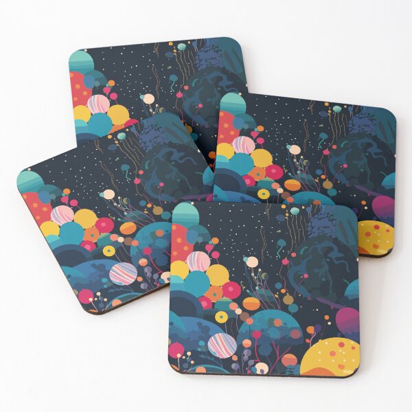 Item preview, High saturation color polka dot planet forest decorative painting 24 designed and sold by UnaWu533.