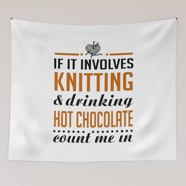 Item preview, Knitting and Drinking Hot Chocolate designed and sold by KsuAnn.