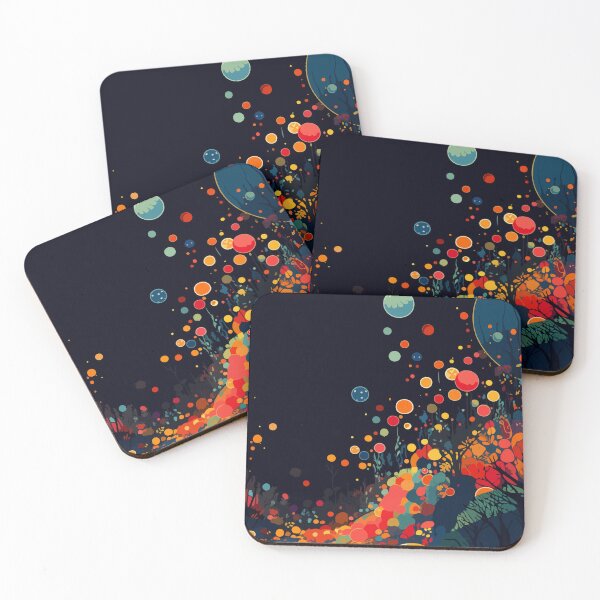 Item preview, High saturation color polka dot planet forest decorative painting 27 designed and sold by UnaWu533.