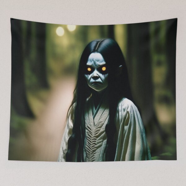 Item preview, Possessed Girl Glowing Eyes Japanese Anime Horror Forest designed and sold by Michael Voyler.