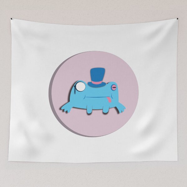 Item preview, trans pride frog (blue on pink) designed and sold by plotDriving-NPC.