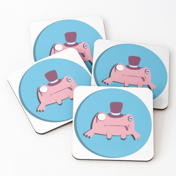 Item preview, trans pride frog (pink on blue) designed and sold by plotDriving-NPC.