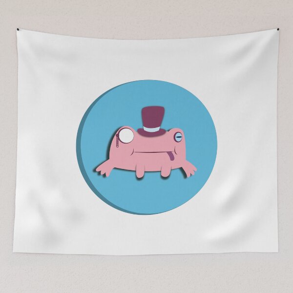 Item preview, trans pride frog (pink on blue) designed and sold by plotDriving-NPC.