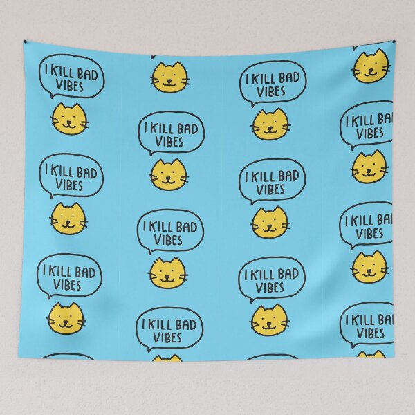 Item preview, Cats kill bad vibes everyday so get one. designed and sold by ThundRDownunder.