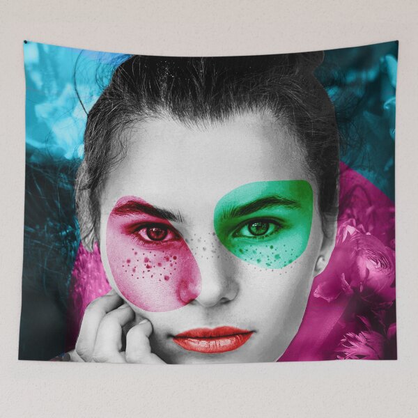 Item preview, Colorful Woman Portrait with Roses designed and sold by Leila8888.