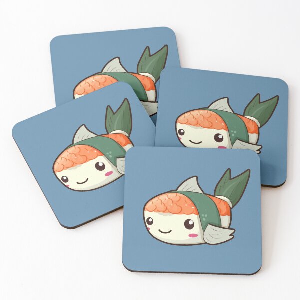 Item preview, Sushi-Inspired Fish Cartoon: Unique and Creative Artwork for Foodies designed and sold by TrendyArtInk.