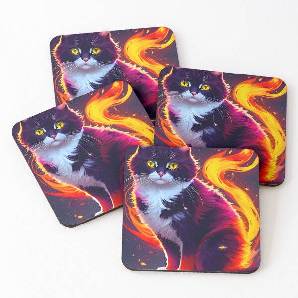 Item preview, A poster of a cat with fire designed and sold by Reza Azi.