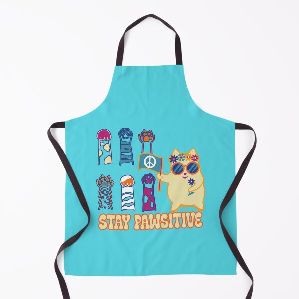 Item preview, Stay Pawsitive Hippy Kitty Cat with Peace Sign Banner, Flowers and Sunglasses designed and sold by JoyOfHopeStore.