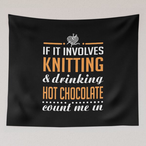 Item preview, Knitting and Drinking Hot Chocolate designed and sold by KsuAnn.